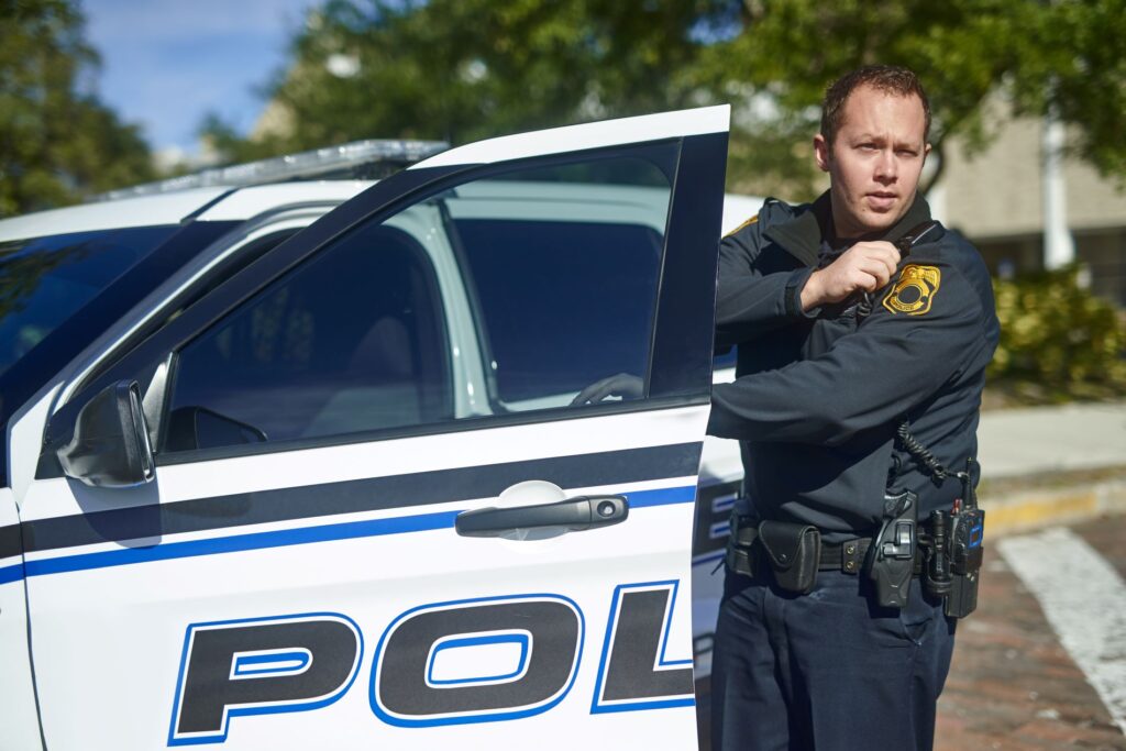 police officer on police radio outside of police patrol call